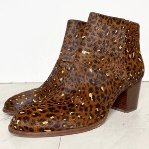 Madewell Rosie Painted Leopard Heeled Bootie 11